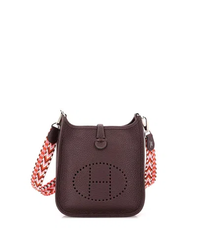 Pre-owned Pre-owned Hermes  Hermes Tpm Evelyne Bag Gen Iii Clemence In Red