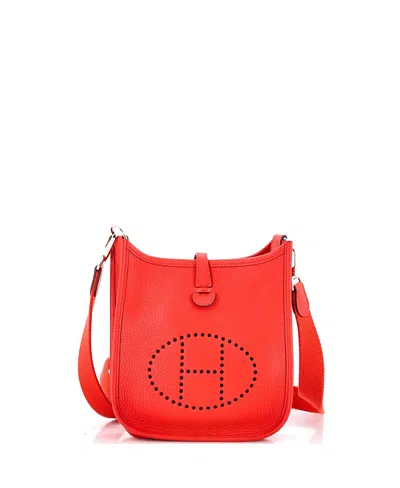 Pre-owned Pre-owned Hermes  Hermes Tpm Evelyne Bag Gen Iii Clemence In Red