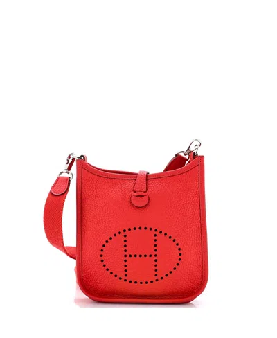 Pre-owned Pre-owned Hermes  Hermes Tpm Evelyne Bag Gen Iii Clemence In Red