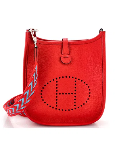 Pre-owned Pre-owned Hermes  Hermes Tpm Evelyne Bag Gen Iii Clemence In Red