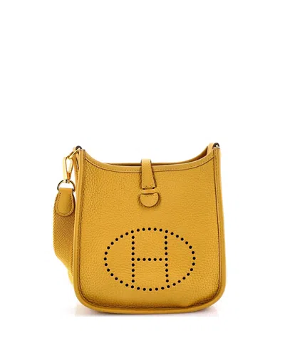 Pre-owned Pre-owned Hermes  Hermes Tpm Evelyne Bag Gen Iii Clemence In Yellow
