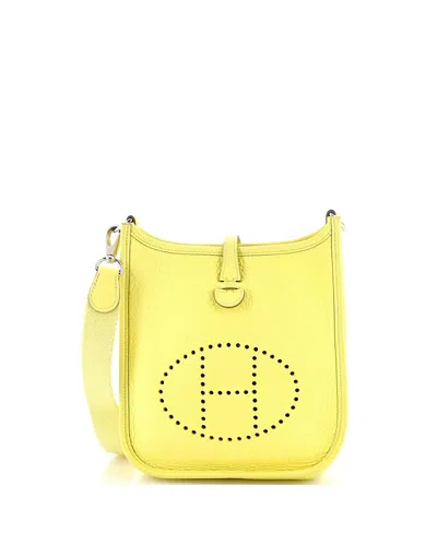Pre-owned Pre-owned Hermes  Hermes Tpm Evelyne Bag Gen Iii Clemence In Yellow