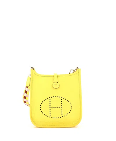 Pre-owned Pre-owned Hermes  Hermes Tpm Evelyne Bag Gen Iii Clemence In Yellow