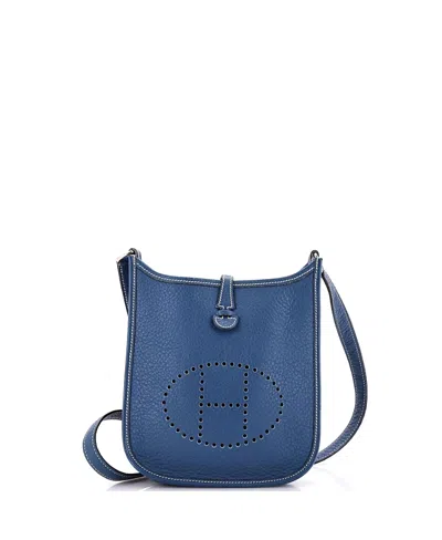 Pre-owned Pre-owned Hermes  Hermes Tpm Long Strap Evelyne Bag Clemence In Blue