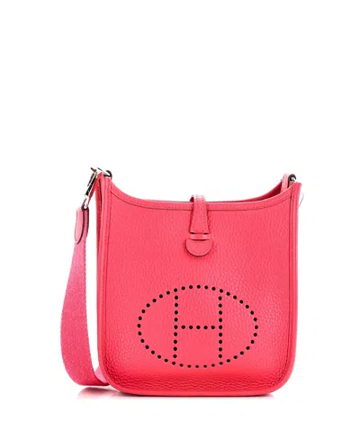 Pre-owned Pre-owned Hermes  Hermes Tpm Long Strap Evelyne Bag Clemence In Pink