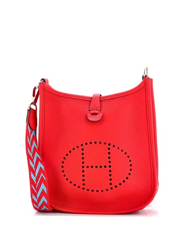 Pre-owned Pre-owned Hermes  Hermes Tpm Evelyne Bag Gen Iii Clemence In Red