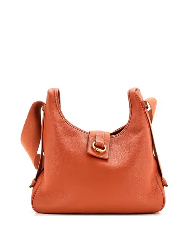 Pre-owned Pre-owned Hermes  Hermes Tsako Shoulder Bag Clemence In Orange