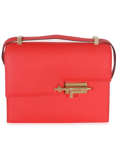 Pre-owned Pre-owned Hermes  Hermes Verrou 23 Leather Handbag In Red