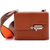 Pre-owned Hermes  Hermes Verrou Bag Chevre Mysore And Canvas Mini In Brown