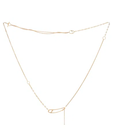 Pre-owned Pre-owned Hermes  Hermes Very Large Chaine D'ancre Punk Lariat Long Necklace 18k Rose Gold With Diamond In Pink