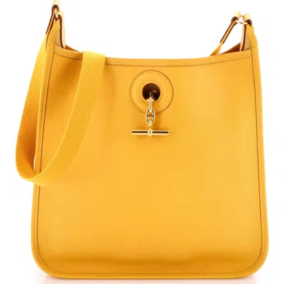 Pre-owned Hermes  Hermes Vespa Bag Courchevel Pm In Yellow