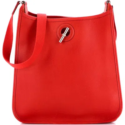 Pre-owned Hermes  Hermes Vespa Bag Epsom Pm In Red