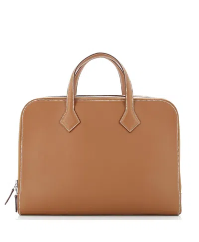 Pre-owned Pre-owned Hermes  Hermes Victoria Light Briefcase Evercolor In Brown