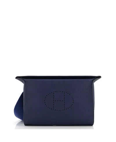 Pre-owned Pre-owned Hermes  Hermes Videpoches Bag Togo In Blue