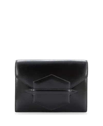 Pre-owned Pre-owned Hermes  Hermes Vintage Faco Clutch Leather In Black