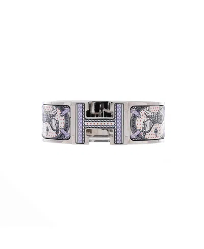 Pre-owned Pre-owned Hermes  Hermes Wide Clic Clac H Bracelet Printed Enamel