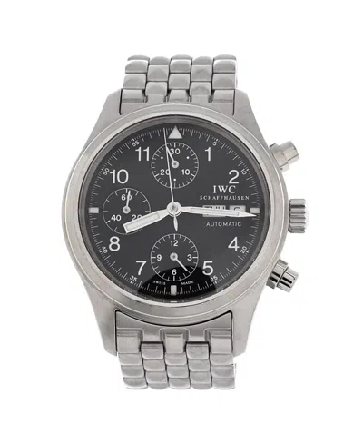 Pre-owned Pre-owned Iwc Schaffhausen  Iwc Schaffhausen Pilot Fliegerchronograph Automatic Watch In Stainless Steel 39mm In Black