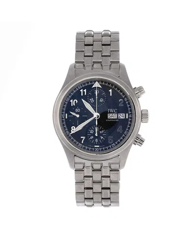 Pre-owned Pre-owned Iwc Schaffhausen  Iwc Schaffhausen Pilot Spitfire Chronograph Automatic Watch In Stainless Steel 39mm In Black
