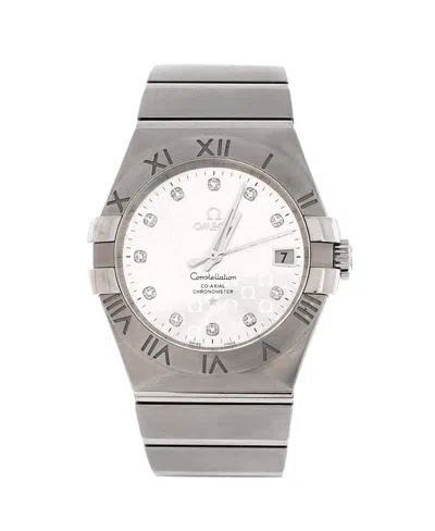Pre-owned Pre-owned Omega  Omega Constellation Co-axial Chronometer Automatic Watch In Stainless Steel With Diamond M In Silver