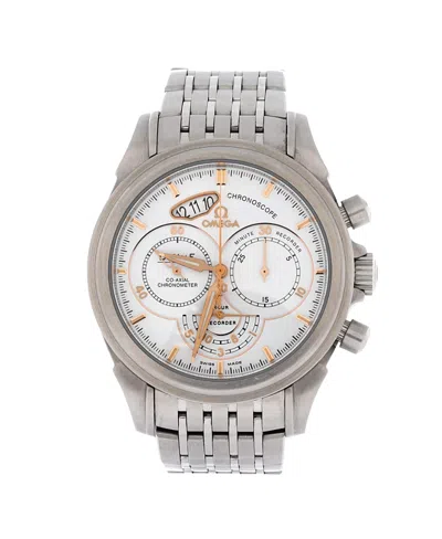 Pre-owned Pre-owned Omega  Omega De Ville Chronoscope Co-axial Rattrapante Automatic Watch In Stainless Steel 41mm In White