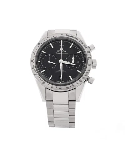 Pre-owned Pre-owned Omega  Omega Speedmaster '57 Co-axial Chronometer Chronograph Automatic Watch In Stainless Steel In Dial Color: Black