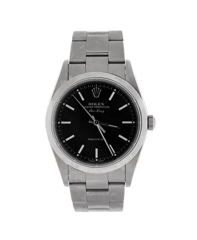 Pre-owned Pre-owned Rolex  Rolex Oyster Perpetual Air King Automatic Watch In Stainless Steel 34mm In Black
