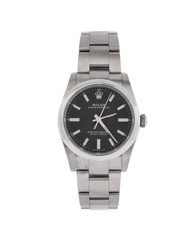 Pre-owned Pre-owned Rolex  Rolex Oyster Perpetual Automatic Watch In Stainless Steel 34mm In Black