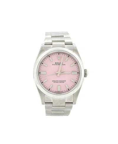 Pre-owned Pre-owned Rolex  Rolex Oyster Perpetual Candy Pink Automatic Watch In Stainless Steel 36mm In Dial Color: Pink