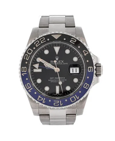 Pre-owned Pre-owned Rolex  Rolex Oyster Perpetual Date Gmt-master Ii Batman Automatic Watch In Stainless Steel And Ce In Black