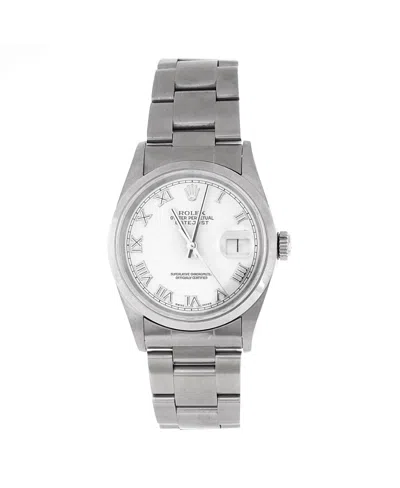 Pre-owned Pre-owned Rolex  Rolex Oyster Perpetual Datejust Automatic Watch In Stainless Steel 36mm In White