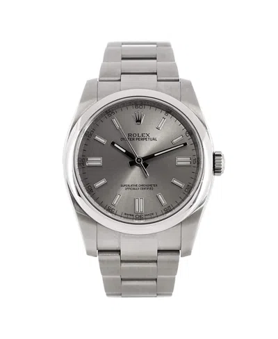 Pre-owned Rolex  Rolex Oyster Perpetual Datejust Automatic Watch In Stainless Steel 36mm In Dial Color: Gray