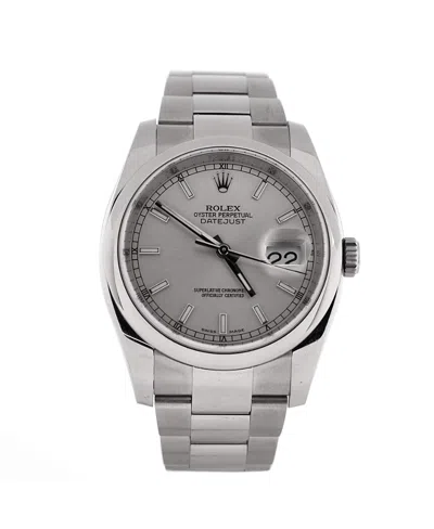 Pre-owned Pre-owned Rolex  Rolex Oyster Perpetual Datejust Automatic Watch In Stainless Steel 36mm In Dial Color: Silver