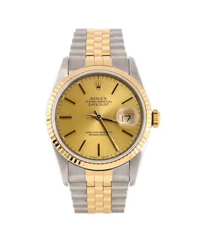 Pre-owned Pre-owned Rolex  Rolex Oyster Perpetual Datejust Automatic Watch In Stainless Steel And Gold 36mm
