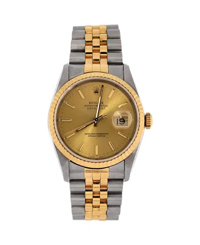 Pre-owned Pre-owned Rolex  Rolex Oyster Perpetual Datejust Automatic Watch In Stainless Steel And Gold 36mm