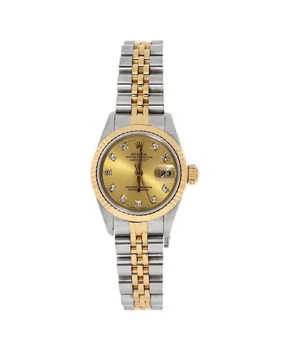 Pre-owned Pre-owned Rolex  Rolex Oyster Perpetual Datejust Automatic Watch In Stainless Steel And Gold With Diamond M