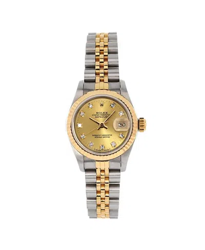 Pre-owned Pre-owned Rolex  Rolex Oyster Perpetual Datejust Automatic Watch In Stainless Steel And Gold With Diamond M