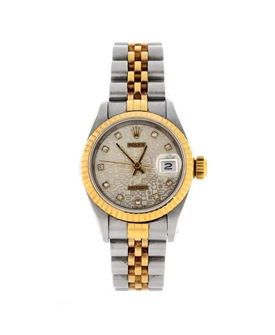 Pre-owned Pre-owned Rolex  Rolex Oyster Perpetual Datejust Automatic Watch In Stainless Steel And Gold With Diamond M In Silver