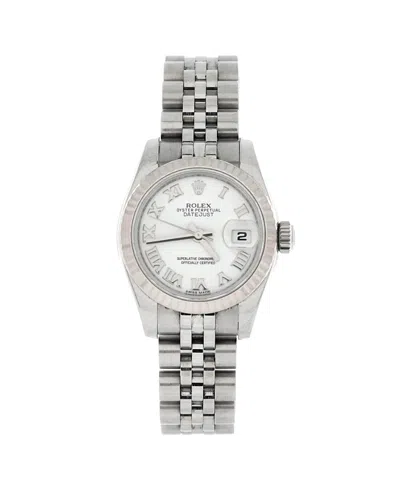 Pre-owned Pre-owned Rolex  Rolex Oyster Perpetual Datejust Automatic Watch In Stainless Steel And White Gold 26mm