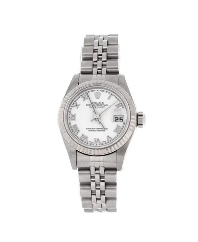 Pre-owned Pre-owned Rolex  Rolex Oyster Perpetual Datejust Automatic Watch In Stainless Steel And White Gold 26mm