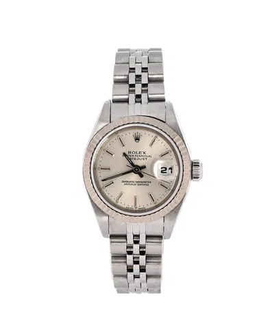 Pre-owned Pre-owned Rolex  Rolex Oyster Perpetual Datejust Automatic Watch In Stainless Steel And White Gold 26mm In Silver
