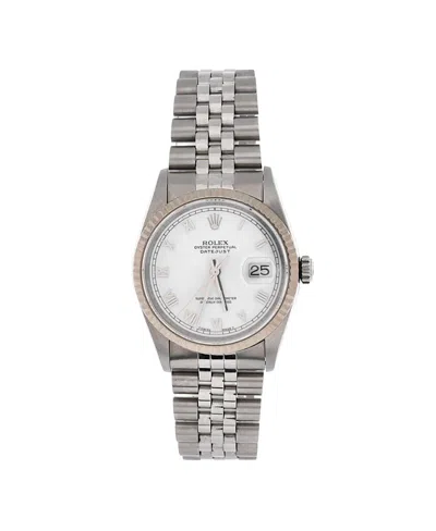 Pre-owned Pre-owned Rolex  Rolex Oyster Perpetual Datejust Automatic Watch In Stainless Steel And White Gold 36mm