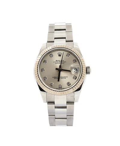 Pre-owned Pre-owned Rolex  Rolex Oyster Perpetual Datejust Automatic Watch In Stainless Steel And White Gold With Dia In Dial Color: Silver