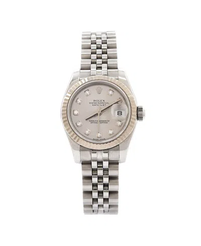 Pre-owned Pre-owned Rolex  Rolex Oyster Perpetual Datejust Automatic Watch In Stainless Steel And White Gold With Dia In Dial Color: Silver