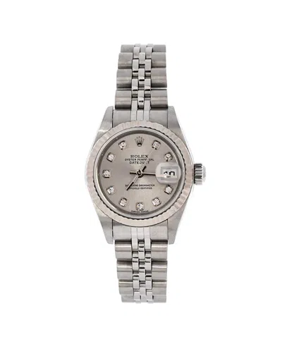 Pre-owned Pre-owned Rolex  Rolex Oyster Perpetual Datejust Automatic Watch In Stainless Steel And White Gold With Dia In Silver