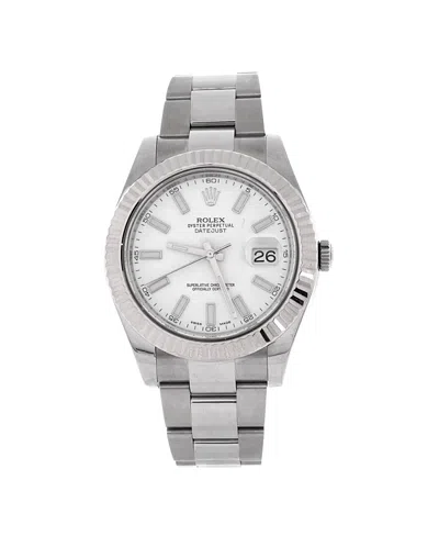Pre-owned Pre-owned Rolex  Rolex Oyster Perpetual Datejust Ii Automatic Watch In Stainless Steel And White Gold 41mm