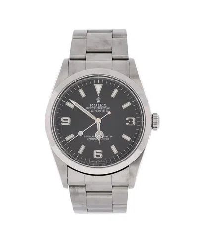 Pre-owned Pre-owned Rolex  Rolex Oyster Perpetual Explorer Automatic Watch In Stainless Steel 36mm In Black