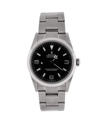Pre-owned Pre-owned Rolex  Rolex Oyster Perpetual Explorer Automatic Watch In Stainless Steel 36mm In Black