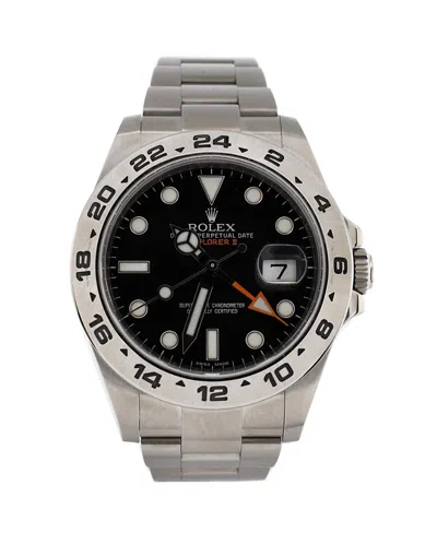 Pre-owned Pre-owned Rolex  Rolex Oyster Perpetual Explorer Ii Automatic Watch In Stainless Steel 42mm In Black