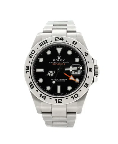 Pre-owned Pre-owned Rolex  Rolex Oyster Perpetual Explorer Ii Automatic Watch In Stainless Steel 42mm In Dial Color: Black