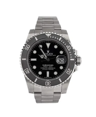 Pre-owned Pre-owned Rolex  Rolex Oyster Perpetual Submariner Date Automatic Watch In Stainless Steel And Cerachrom 40 In Dial Color: Black